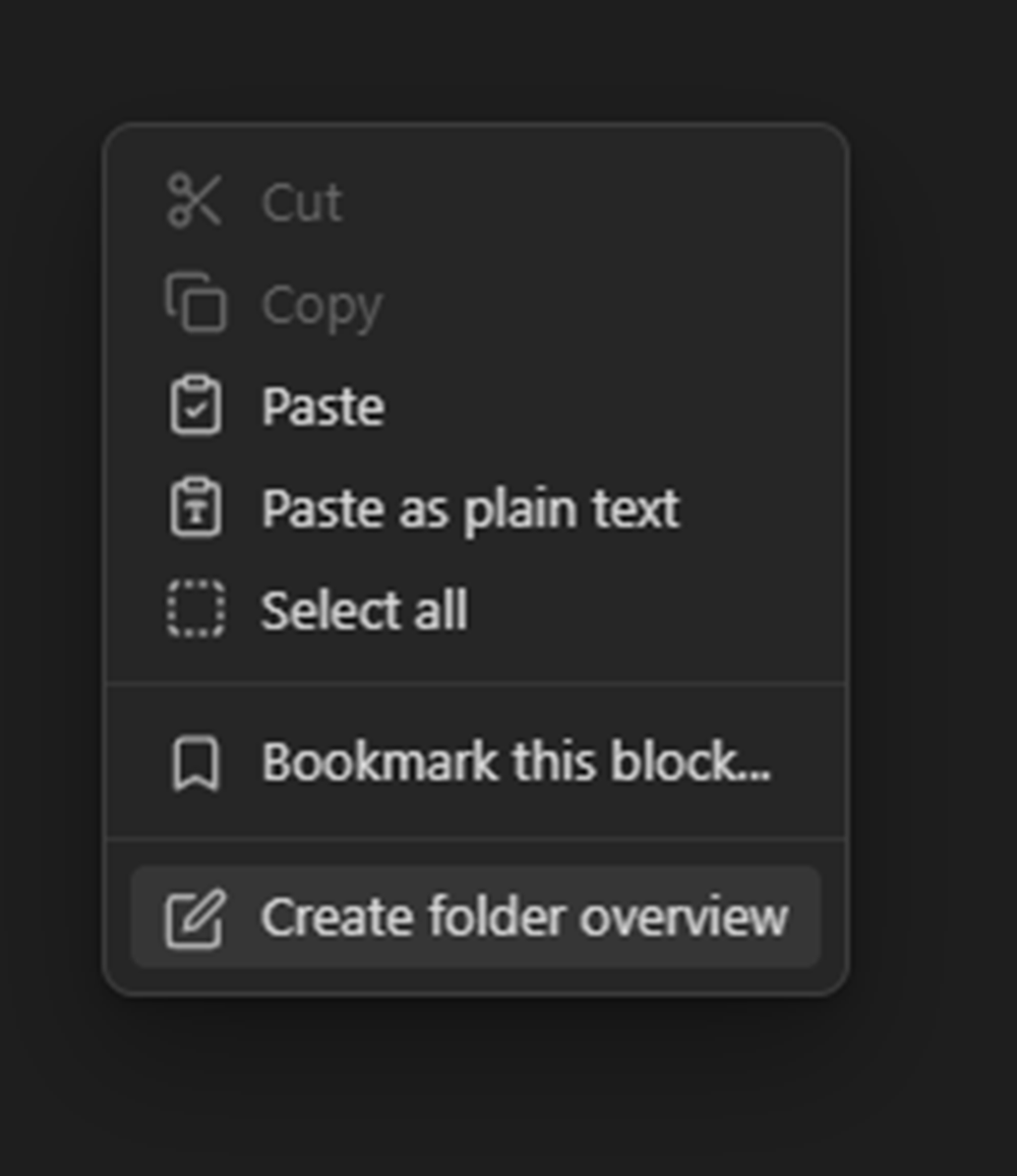 Context menu